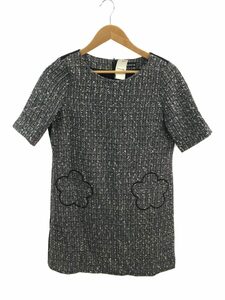 MARY QUANT◆半袖ワンピース/M/コットン/BLK