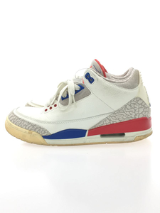 NIKE◆AIR JORDAN 3 RETRO/エアジョーダンレトロ/ホワイト/136064-140/26cm/WHT