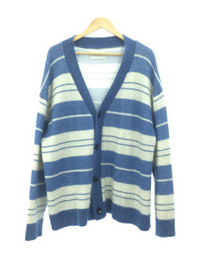 21AW MOHAIR BORDER CARDIGAN /カーディガン/L/モヘア/BLU/11153102