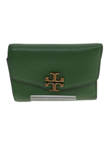 TORY BURCH◆2つ折り財布/レザー/GRN/無地/レディース/10009171