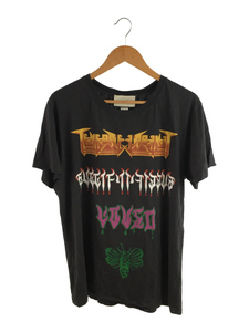 GUCCI◆metal logo t shirt/Tシャツ//コットン/BLK