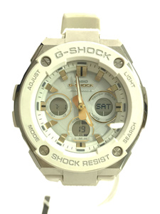 CASIO◆ソーラー腕時計・G-SHOCK/デジアナ/ラバー/WHT/WHT