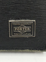 PORTER◆長財布/レザー/ブラック/無地/メンズ_画像3