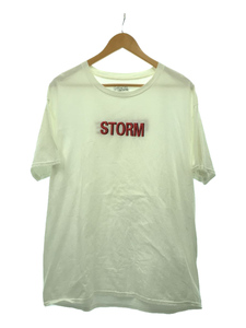 REVENGE X STORM◆Tシャツ/L/コットン/WHT/刺繍デザイン/フロントロゴ