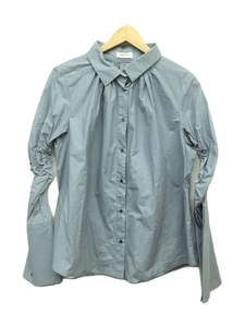 IRENE◆Wrinkled Shirt/長袖シャツ/36/コットン/BLU/無地/19A83003/ブルー
