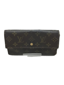 LOUIS VUITTON◆ポルト・トレゾールインターナショナル_モノグラム_BRW/PVC/ブラウン/レディース/M61217/難有