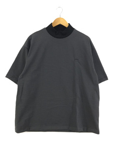 FUMITO GANRYU◆23ss/HIGH NECK T-SHIRT/Tシャツ/2/ポリエステル/グレー/ボーダー/FU9-CU-04