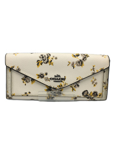 COACH◆長財布/レザー/WHT/総柄/レディース/59512/プレーリープリントソフトウォレット/汚れ有