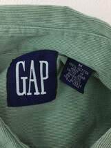 GAP◆90s/デカタグ/UAE製/長袖シャツ/M/コットン/GRN/無地_画像3