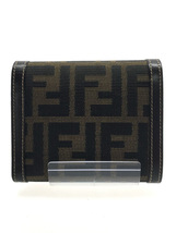 FENDI◆2つ折り財布/キャンバス/BRW/総柄/レディース/ズッカ柄_画像2