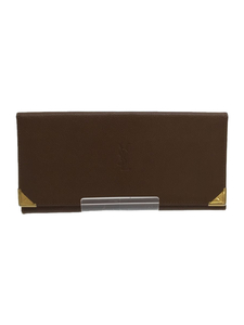 YVES SAINT LAURENT* long wallet / leather /BRW/ lady's 