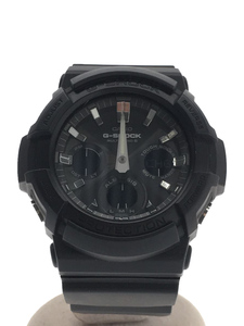 CASIO◆ソーラー腕時計・G-SHOCK/デジアナ/ラバー/GRY/BLK/SS