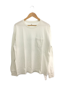 KAPTAIN SUNSHINE◆OVERSIZED POCKET TEE/長袖Tシャツ/WHT/無地/KS21SCS09/