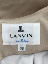 LANVIN en Bleu◆７分袖ブラウス/38/フェイクレザー/BEG/無地_画像3