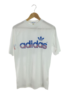 adidas◆Tシャツ/L/コットン/WHT/プリント