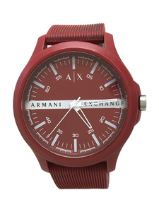 ARMANI EXCHANGE◆クォーツ腕時計/アナログ/レザー/RED/RED/AX2422