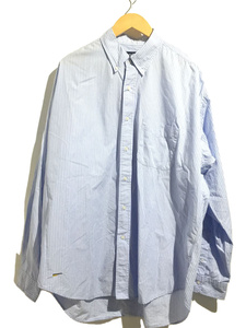 NAUTICA◆長袖シャツ/XL/コットン/BLU/ストライプ/204-1025