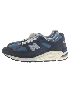 NEW BALANCE◆M990TB2/USA製/TEDDY SANTIS/ローカットスニーカー/26.5cm/NVY/スウェード