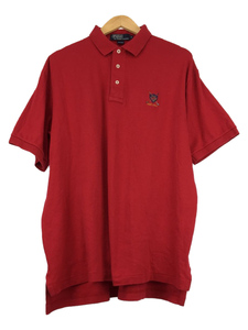 POLO RALPH LAUREN◆半袖ポロシャツ/L/コットン/RED/無地