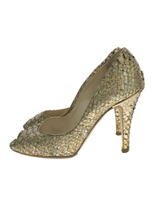 CHANEL* python / open tu/ pumps /36/ Gold 