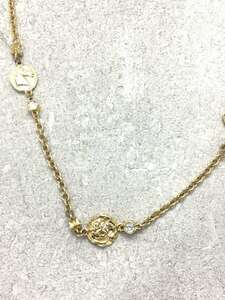 CHANEL◆ネックレス/-/カラーストーン/GLD/トップ無/レディース/コインネックレス