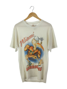 Tシャツ/S/コットン/WHT/プリント/miami hurricanes/80s~90s/USA製/シングル