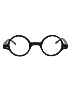 Lesca LUNETIER*Lesca/re ska / glasses / plastic / black /P60/ clear / circle glasses 
