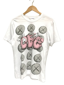 COMME des GARCONS SHIRT◆Tシャツ/M/コットン/WHT/白/総柄/FH-T003