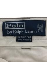 POLO RALPH LAUREN◆ストレートパンツ/34/コットン/BEG/無地_画像4