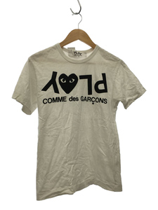 PLAY COMME des GARCONS◆Tシャツ/S/コットン/WHT/プリント