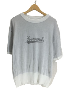 RESOUND CLOTHING◆ベースボールロゴルーズ半袖サマーニット/Tシャツ/L/コットン/WHT/プリント/RC28-K-003