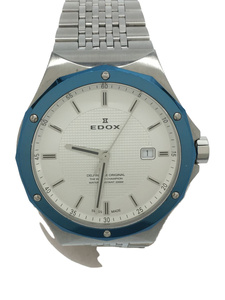 EDOX◆クォーツ腕時計/アナログ/ステンレス/WHT/SLV/53005