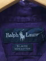 RALPH LAUREN◆長袖シャツ/L/コットン/PUP/無地_画像3