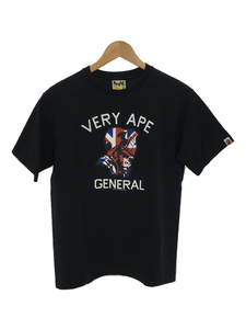 A BATHING APE◆VERY APE GENERAL/UK/ユニオンジャック/Tシャツ/M/コットン/NVY