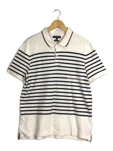 TOMMY HILFIGER◆プレイスストライプポロシャツ/XL/コットン/アイボリー