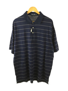 POLO GOLF◆ポロシャツ/XL/コットン/BLU/ボーダー