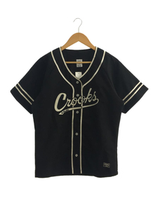 Crooks&Castles◆半袖シャツ/L/ポリエステル/BLK