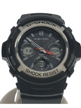 CASIO◆ソーラー腕時計・G-SHOCK/デジアナ/ラバー/BLK/BLK_画像1