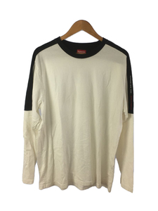 Supreme◆18AW/Paneled L/S Top/長袖Tシャツ/XL/コットン/WHT/毛羽立ち有