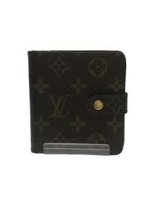 LOUIS VUITTON◆コンパクトジップ_モノグラム_BRW/PVC/BRW/レディース