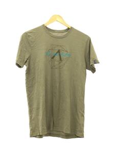 ARC’TERYX◆ロゴプリントTシャツ/S/コットン/KHK/17457-89807/毛羽立ち有