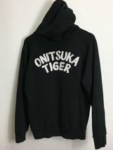Onitsuka Tiger◆SWEAT HOODIE/パーカー/S/コットン/ブラック_画像2