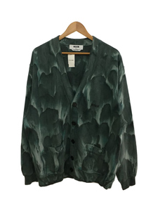 MSGM◆Deep Jade Cardigan/カーディガン(薄手)/XL/コットン/GRN/総柄