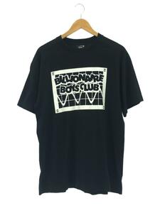 BILLIONAIRE BOYS CLUB◆ロゴ/バッグプリント/Tシャツ/L/コットン/BLK/プリント