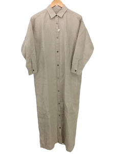 URBAN RESEARCH DOORS◆LINEN/長袖ワンピース/one/リネンシャツワンピース/ベージュ/DR05-26M501