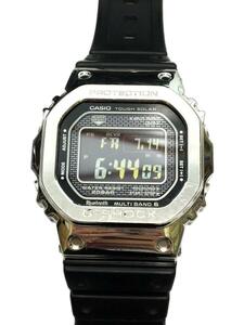 CASIO◆ソーラー腕時計・G-SHOCK/デジタル/SLV/バンド使用感有