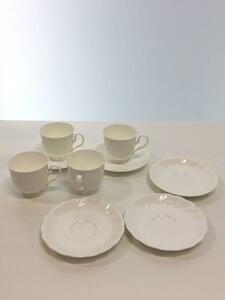 Noritake◆カップ&ソーサー/studio collection/BONE CHINA/4点セット＋お皿/WHT/9810