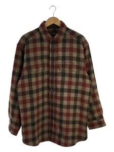 Woolrich◆長袖シャツ/ヘビーネル/L/ウール/ブラウン/チェック