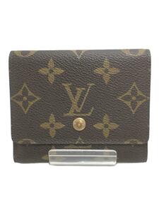 LOUIS VUITTON◆カードケース/レザー/BRW/メンズ/中キズ有