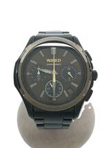 WIRED◆クォーツ腕時計/アナログ/ステンレス/ブラック/VK63-K013_画像1